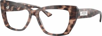 Jimmy Choo London Womens Cat Eye Eyeglasses Frame In Opal Pink Havana