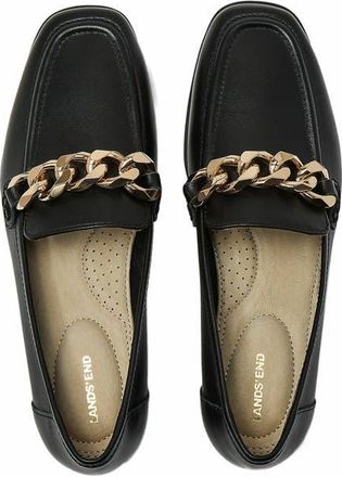 Lands End Chain Leather Loafers in Black Leather at Nordstrom, Size 7.5