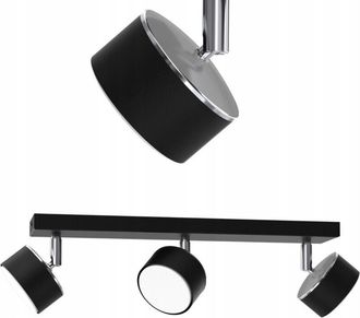 OEM L&aacute;mpara De Techo Cromada Negra M&oacute;vil Led Gx53 L&aacute;mpara Pulida