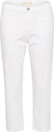 Cream Witte Twill Straight-Leg Broek - Dames - Vrijetijds broeken - Wit - W26 - Broeken