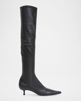 SIMKHAI Joni Stretch Leather Over-The-Knee Boots