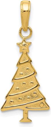 Diamond2Deal 14k Yellow Gold Polished Christmas Tree Pendant