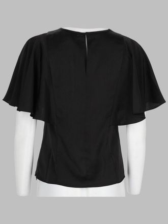 Michael Michael Kors Satin Cape Sleeves Blouse - Black