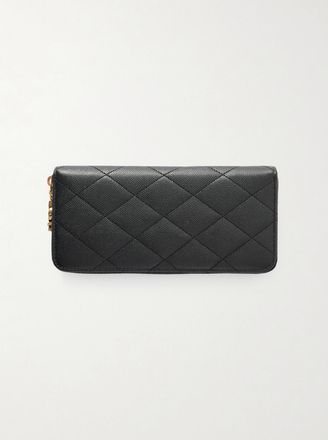 Saint Laurent Portafoglio In Pelle Testurizzata Trapuntata - Nero