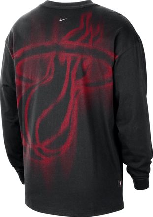 Nike Mens Miami Heat Standard Issue Basketball Long-Sleeve Top in Black | II5788-010