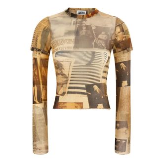 Jean Paul Gaultier Long Sleeve T-Shirts, female, Multicolor, 2XS, The Journal Double Baby T-Shirt