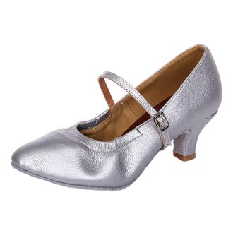 Generic Latin Dance Shoes for Women, Zapata Performance Dance Salsa for Party Salon, Wedding Shoe Modern Pole Dance Ball, Satin Shoes Professional Bachata Tan