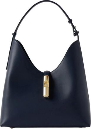 Furla Shoulder Bags, female, Blue, Size: ONE SIZE Goccia M Hobo