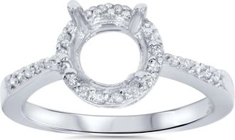 Pompeii3 1/4ct Round Pave Diamond Halo Engagement Ring 14K Mount Setting Mounting Vintage Size Selectable
