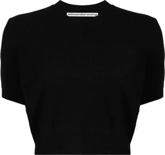 Alexander Wang Truien & Vesten, Dames, Zwart, M, Polyester, Round-neck Truien
