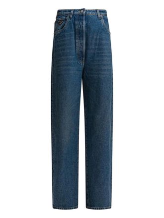 Prada Jeans met logoplakkaat - Blauw