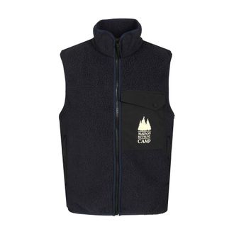 Maison Kitsun&eacute; Casual Fleece Sleeveless Vest - male - Maison Kitsun&eacute; - Waistcoats - Blue - M - Jackets
