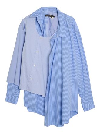 Comme Des Gar&ccedil;ons stripe-pattern shirt - men - Cotton - M - Blue