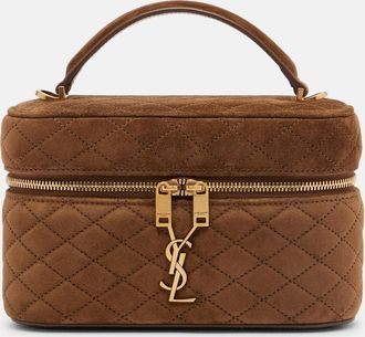 Saint Laurent Gaby Mini quilted suede vanity bag