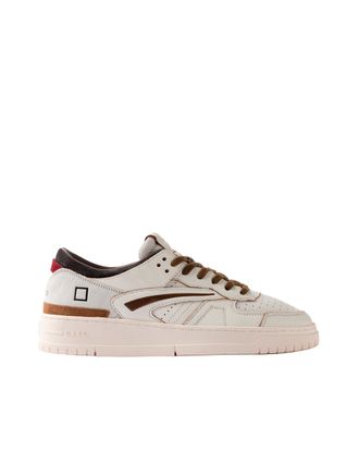 D.A.T.E. Perforated Suede Low-Top Sneakers with Colorblock Design