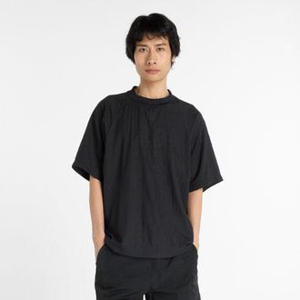 New Balance Uomo NB Grey Woven T-Shirt in Nero, Nylon, Taglia M