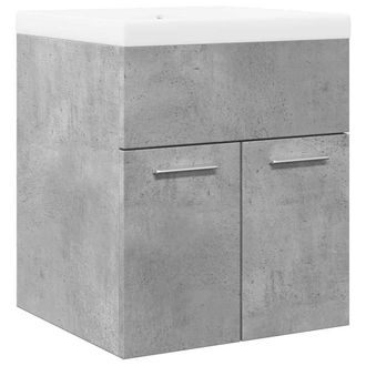 Berkfield Home 2 Piece Bathroom Furniture Set Concrete Grey Engineered Wood