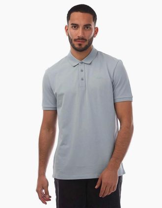 HUGO BOSS Mens Logo Print Polo Shirt - Blue - Size: 42