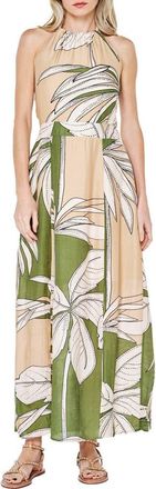 Ciebon Print Halter Maxi Dress in Green Multi at Nordstrom, Size X-Small