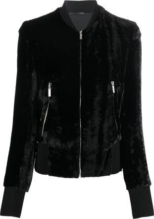 SAPIO velvet bomber jacket - women - Polyamide/Viscose/Polyester/Spandex/Elastane/Cupro - 38 - Black