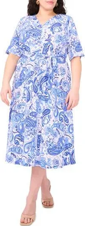 Vince Camuto Tie Front Midi Dress in New Ivory at Nordstrom Rack, Size 3X