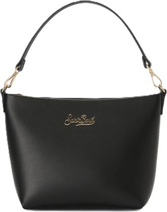 MC2 Saint Barth Minimalist Black Handbag with Gold-tone Hardware