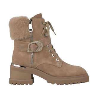 Alma En Pena Enkellaarzen met bont hak - Dames - Winterlaarzen - Beige - 41 EU - Schoenen