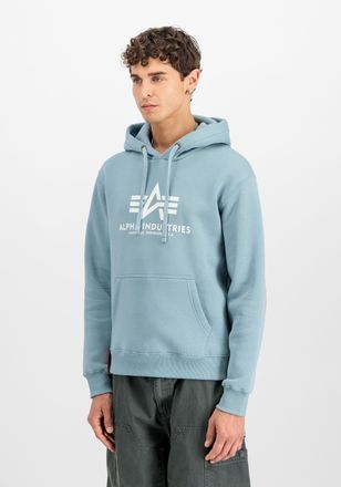 Alpha Industries Hoodie ALPHA INDUSTRIES Basic Hoodie BL, Herren, Gr. M, bunt (graublau), Obermaterial: 80% Baumwolle, 20% Polyester, regular fit, Sweatshirts Hoodie