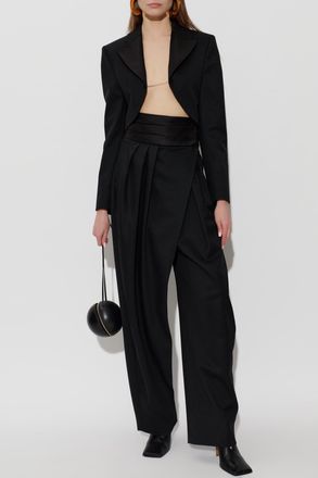 Alaia Short Wool Blazer, Womens, Black