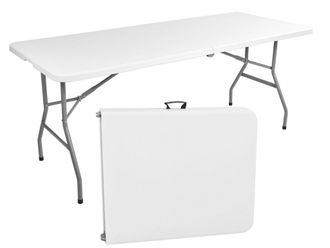 OEM Mesa De Catering Feta White Plegable En Maleta, 180 Cm, Blanca