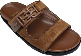 Bally Womens Emma Cuero Suede Leather Sandals In Brown
