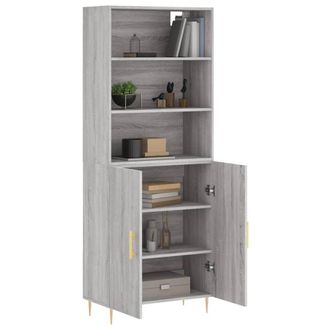 Berkfield Home Highboard Grey Sonoma 69.5x34x180 cm Engineered Wood