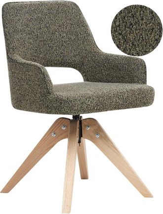 Beliani Dining Chair Swivel MORAVIA Boucle Green