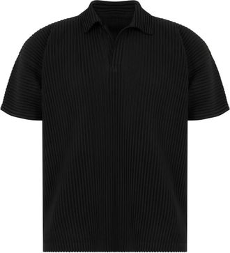 Issey Miyake Geplooid T-shirt met korte mouwen - Heren - Tops - Zwart - Maat: M Poliester