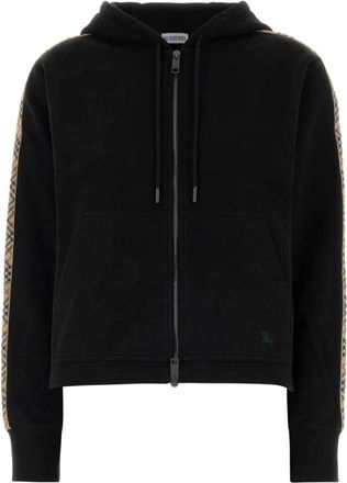 Burberry Zip-Through Sweatshirt - Dames - Vesten met rits - Zwart - S - Katoen - Hoodies & sweatvesten