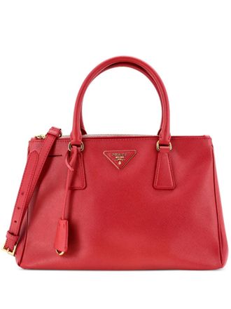 Prada Double Zip Lux Saffiano Leather Medium tote bag - Red