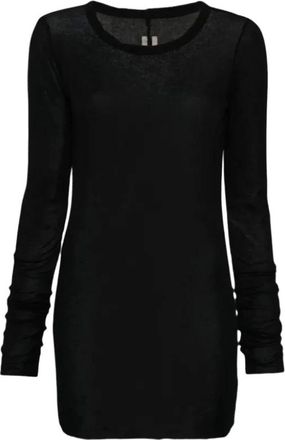 Rick Owens Tops, Dames, Zwart, XS, Rib LS T-Shirt