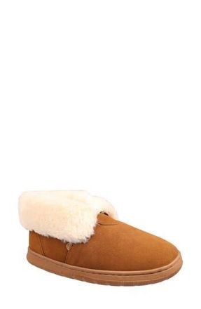 Lamofootwear Mabel Faux Fur & Genuine Shearling Lined Slipper in Chestnut at Nordstrom Rack, Size 10