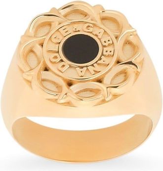 Dolce & Gabbana DG-print enamel ring - men - Enamel/Brass - M - Gold