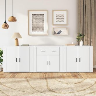 Berkfield Home Sideboards 3 pcs White Engineered Wood