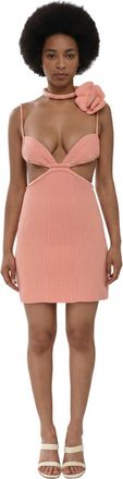 Off-white Pink Halter Neck Mini Dress