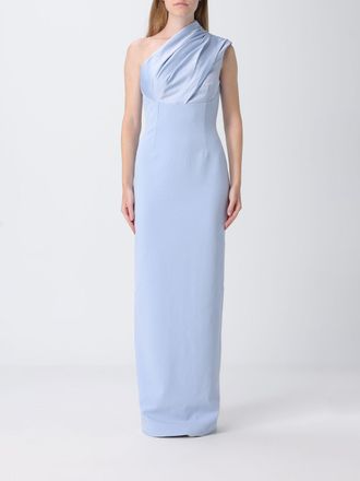 Solace London One-Shoulder Satin Long Gown with Back Slit