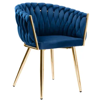 OEM Silla De Terciopelo Tejido Azul Marino Cofton Gold Velvet