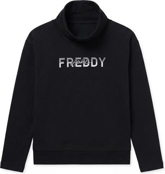Freddy Felpa donna collo alto con inserto sul fondo effetto 2-in-1