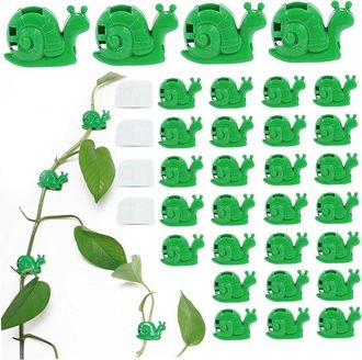 No Brand Pinzas Para Plantas Con Forma De Caracol - Soportes Para Plantas Trepadoras - Organiza Tus Plantas - Dise&ntilde;o Autoadhesivo - 3,5 Cm De Largo - Verde