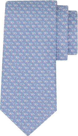 Ferragamo Elephant Print Silk Tie Accessories