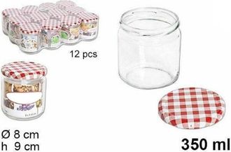 Trade Shop Trade Shop - Set 12 Pezzi Contenitore Barattolo In Vetro Con Coperchio Barattolini 350ml