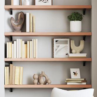 vidaXL Vidaxl - Estante De Pared Madera Roble Tratada Marr&oacute;n Claro 100x20x4 Cm