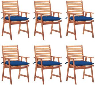 vidaXL Vidaxl - Sillas Comedor De Jard&iacute;n Y Cojines 6 Uds Madera Maciza Acacia