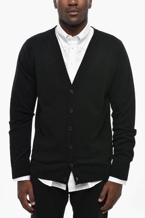 Dsquared2 Cardigan in Lana Vergine con Tasche a Toppa Dsquared2